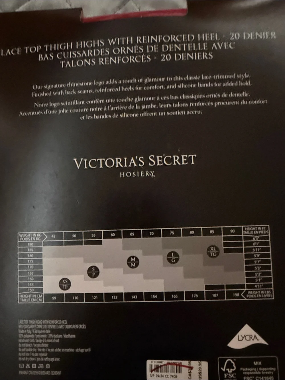 VICTORIA SECRET VERY SEXY Lace Top Thigh Highs